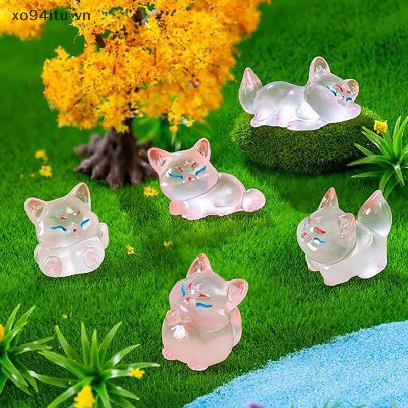 XOITU Hoạt Hình Dễ Thương Dạ Quang Nhỏ Cáo Micro Đồ Trang Trí Thu Nhỏ Các Bức Tượng Nhỏ Sáng Tạo DIY Trang Trí Nhà Phụ Kiện Quà Tặng VN