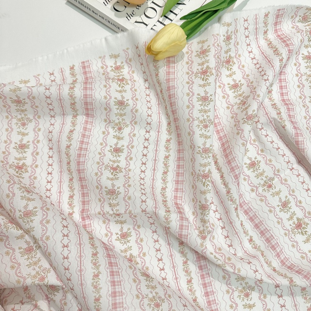 DIY Kỹ Thuật Số In Vải Cotton Nguyên Chất Hoạt Hình Dải Cho Bộ Đồ Ngủ Nữ Quần Áo Vải Trang Trí 0.5 Sân TJ21941