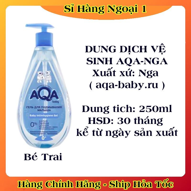 [DATE MỚI] Dung dịch vệ sinh cho bé gái/ trai AQA baby cho bé 0-8 tuổi 250ml của Nga