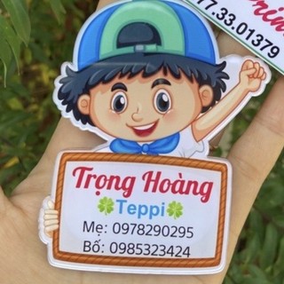 Móc khoá thương hiệu, in bảng tên treo balo cho bé ngộ nghĩnh dể thương AC.GIFT