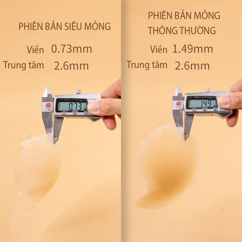 Áo dán nâng ngực Silicone Siêu Mỏng Tàng Hình , Miếng dán ngực cài trước tạo khe hình Xoài DN04-1