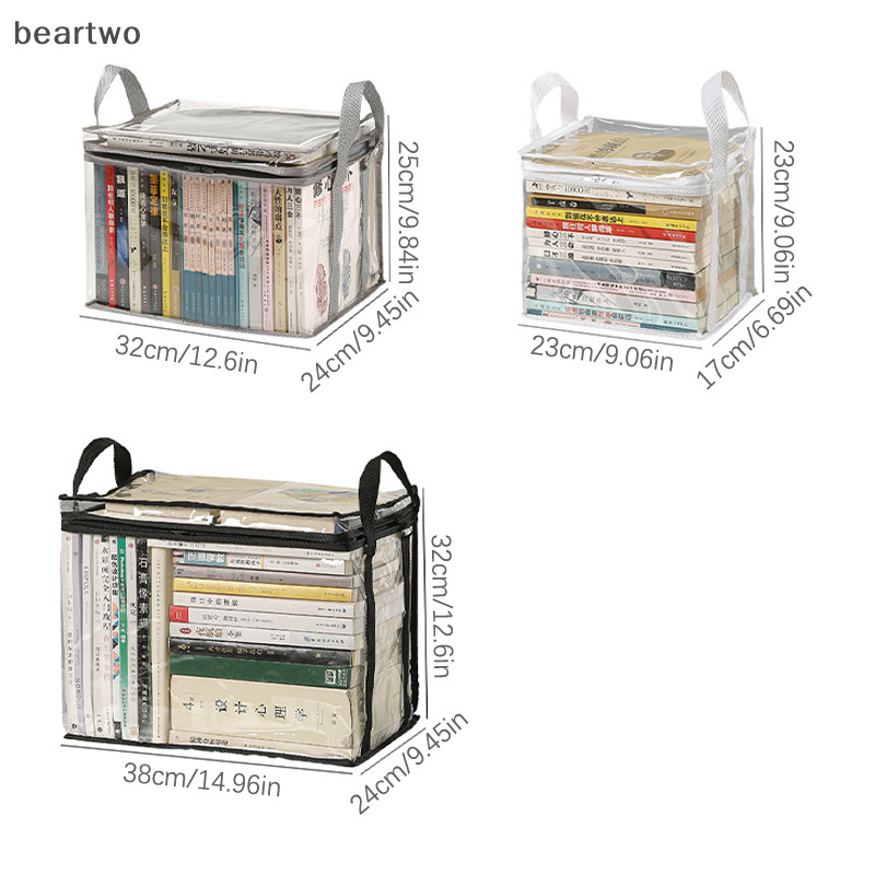 < Beartwo > Hộp Sách Có Thể Gập Lại Ký Túc Xá Sinh Viên Lớp Học Sắp Xếp Sách Trong Suốt Chống Thấm Nước Hộ Gia Đình Tổ Chức Hộp Bảo Quản Đẹp