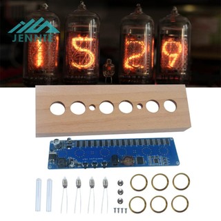In14 Đồng hồ ống phát sáng Bộ đồng hồ ống DIY Vỏ gỗ sồi IN14 Đồng hồ LED kỹ thuật số ống Nixie DC12V 1A Nhiều màu để hiển thị thời gian [jennie1.vn]
