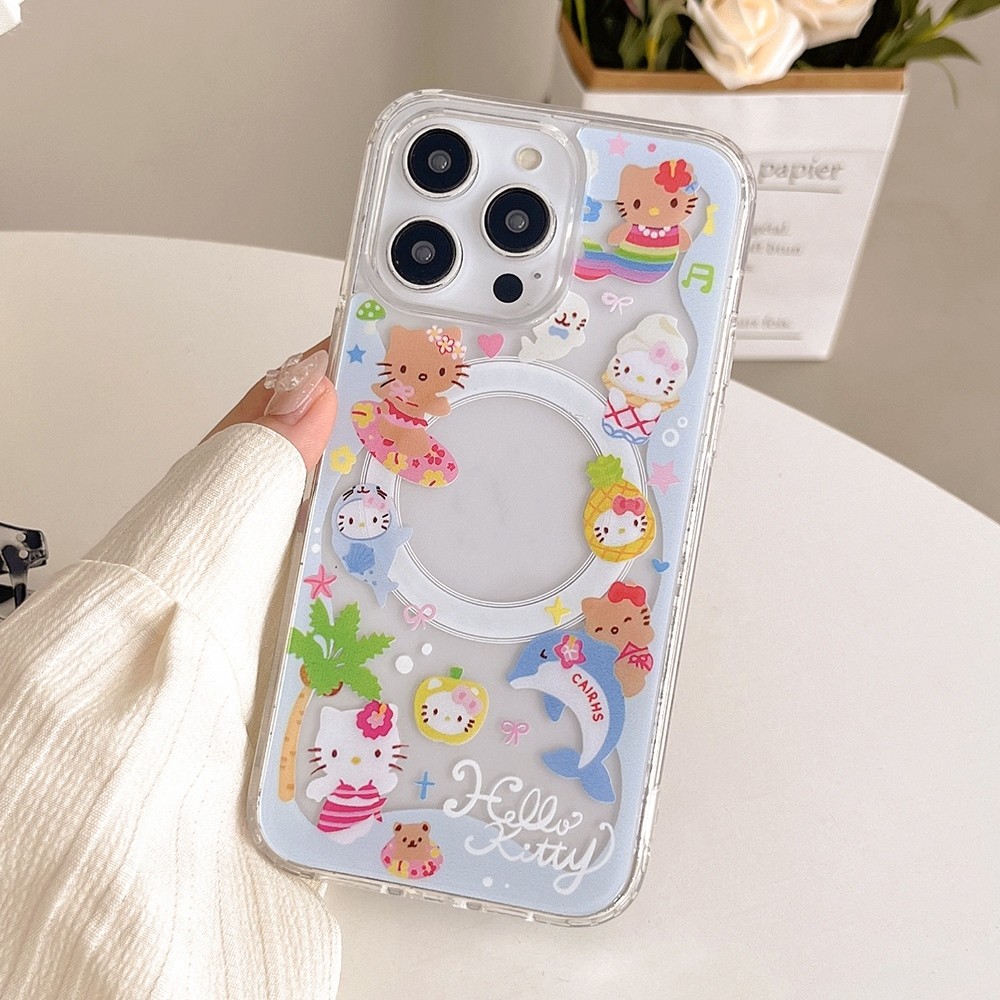 Từ Tính Dễ Thương Cat Có Thể Chảy Giá Đỡ Ốp Lưng Điện Thoại iPhone 17 Pro Max 17 Air 16 Plus 15 14 13 12 11 Bảo Vệ Toàn Diện Vỏ Bảo Vệ Chống Sốc