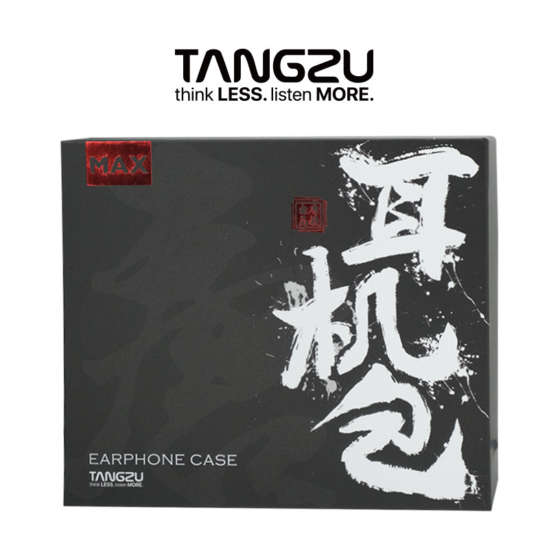 Tangzu Túi đựng tai nghe màu đen MAX HIFI Hộp đựng phụ kiện lưu trữ cho IEMs Bộ điều hợp âm thanh Đầu tai và cáp Bajie Xuânwu Cổng