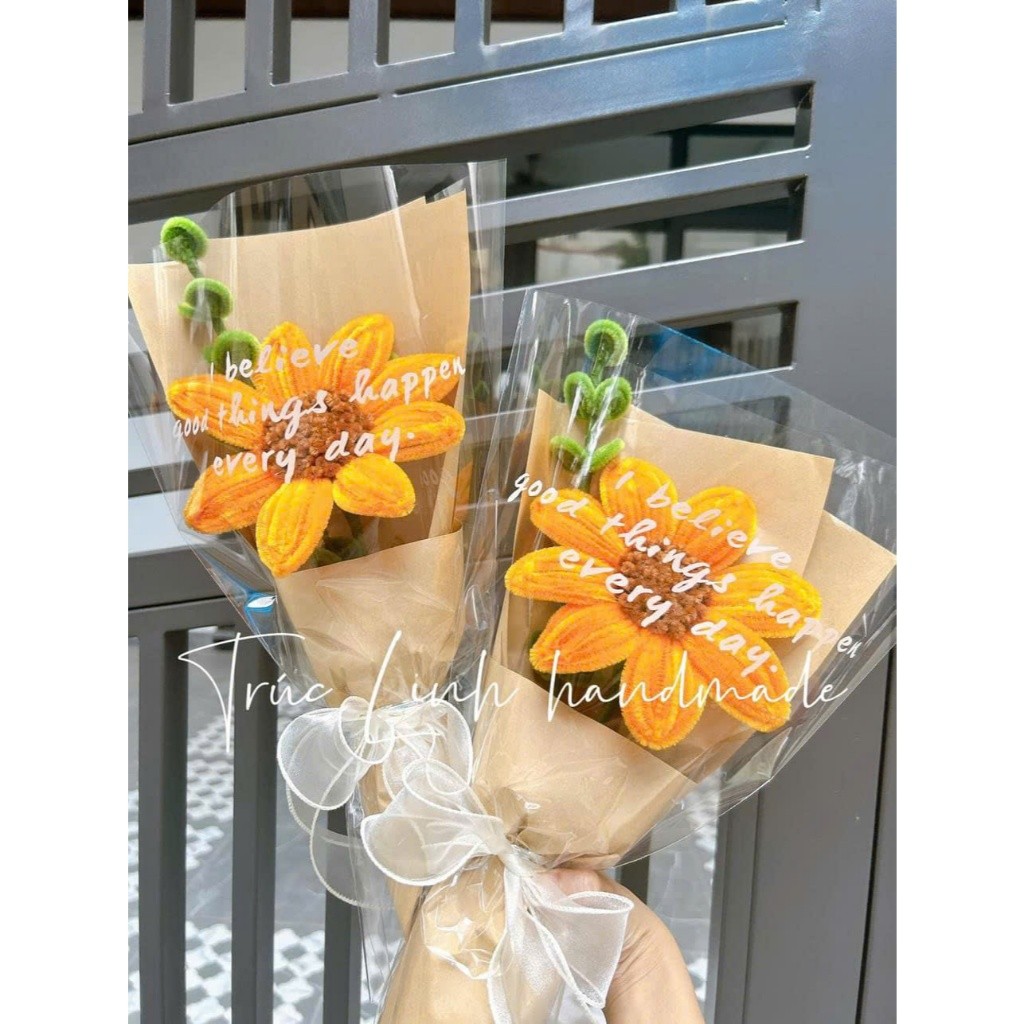 TÚI BÓNG KÍNH ĐỰNG BÓ HOA 1 BÔNG, 2 BÔNG , 3 BÔNG, 5 BÔNG GÓI HOA , GÓI QUÀ, IN CHỮ 1 XẤP 50 CÁI ANGIHOME