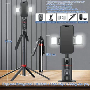 Gậy chụp ảnh 4 chân P185 1m8 có tay quay Video 360 độ siêu chắc chắn, nút remote bluetooth sạc điện livestream, chụp ảnh