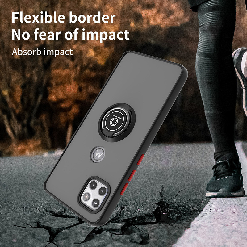 Dành Cho Motorola Moto G 5G / One 5G Ace Mờ Mờ Có Giá Đỡ Vòng Xoay Ốp Lưng TPU Chống Sốc
