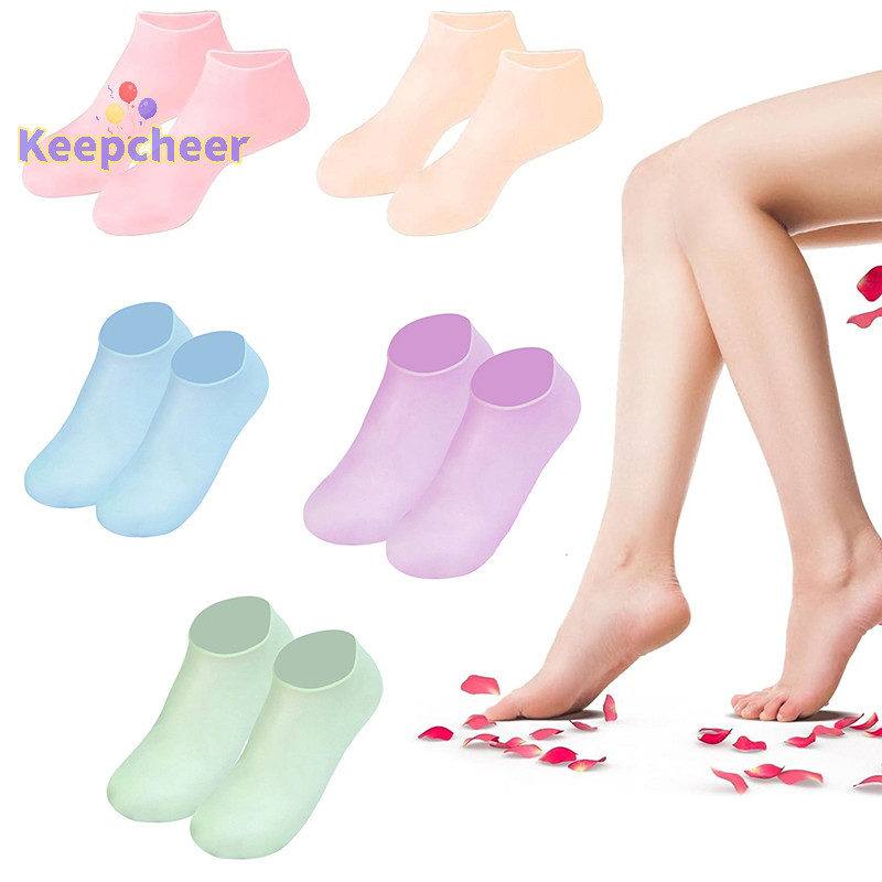 [Keepcheer] Tất chân dưỡng ẩm bằng silicon Massage chân Massage tẩy tế bào chết Tất Gel thoáng khí Loại bỏ da chết Dụng cụ chăm sóc bàn chân chống nứt nẻ [Mới]