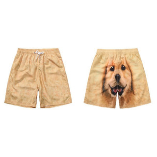 Eershenshi Quần short nam chó cặp đôi trang phục chó tha mồi vàng họa tiết husky quần short thể thao ngộ nghĩnh