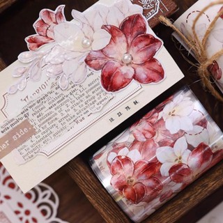 [Toàn bộ cuộn] Xiaobaijia Văn hóa Sáng tạo Tháng chín Ánh sáng Nhân vật Retro Nhân vật Hoa trơn Tem Sổ tay Băng Washi