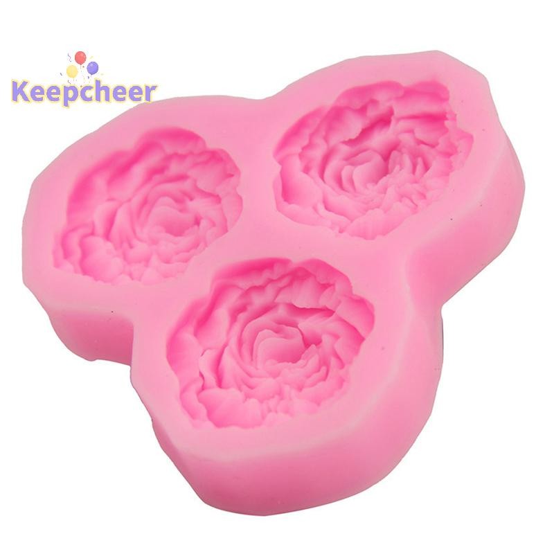 [Keepcheer] Khuôn Silicon Hoa Mẫu Đơn Cưới Cupcake Topper Fondant Bánh Decorag Dụng Cụ [Mới]