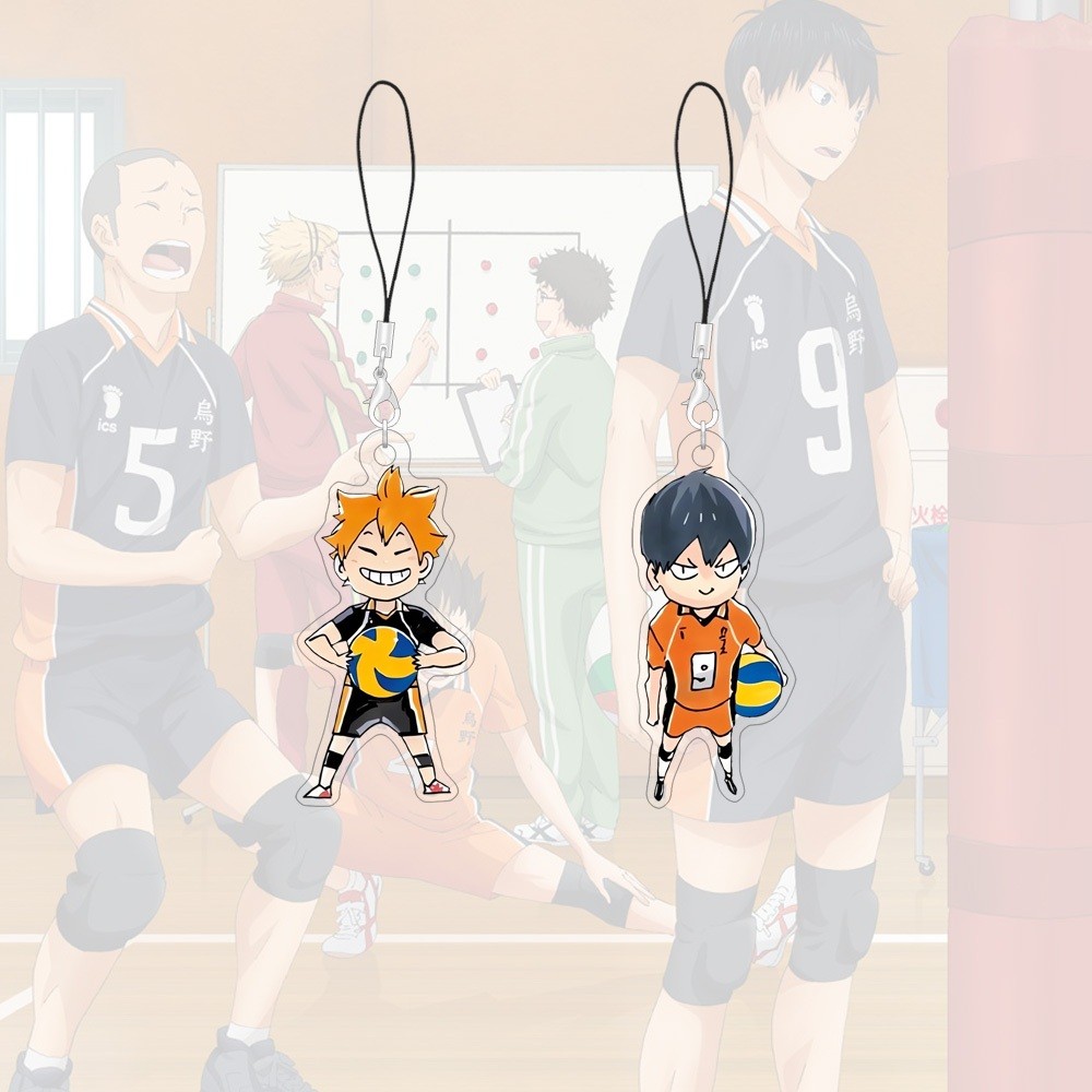 Dây buộc Acrylic 55mm Haikyuu Kenma Dây đeo điện thoại Anime Phụ kiện điện thoại