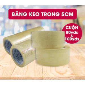 Băng keo trong bản rộng 5cm - dài 80yard , 100yard, 200yard