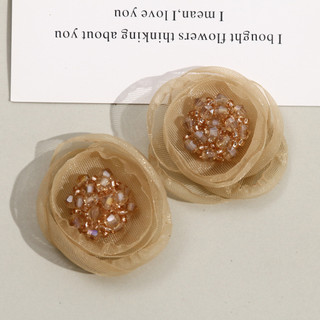 Mũ lưới kim cương hoa trái tim, phụ kiện tóc thời trang thu đông, phụ kiện tóc tự làm