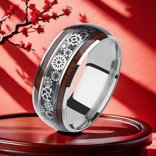 T Nhẫn Thép Titan Không Phai Màu Thời Trang Nam Hợp Thời Trang Độc Đáo Phong Cách Mỹ Giải Nén Xoay Bánh Răng Cao Cấp Mỡ Tay Plus Béo Plus Kích Thước 10.16