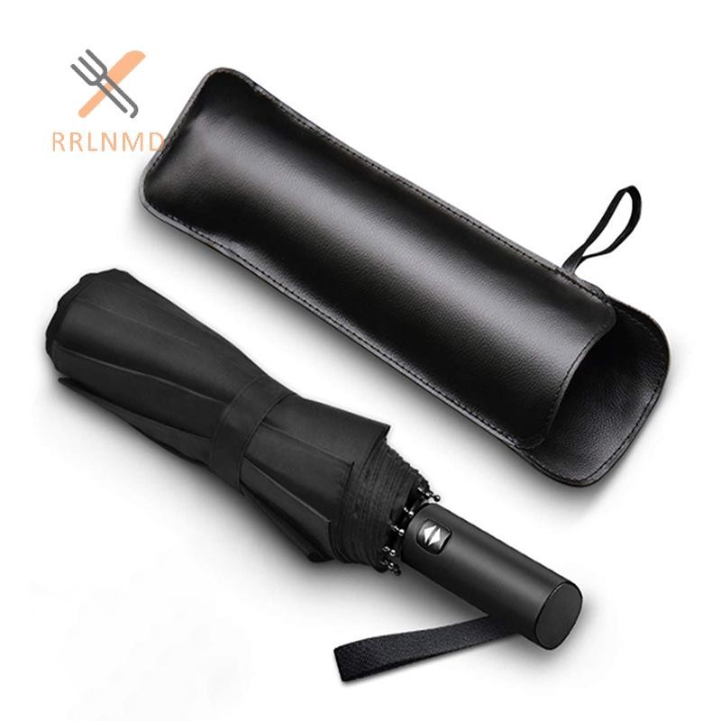 Rrlnmd Đen Da PU Ô Bao Da Di Động Ô Chống Thấm Nước Lưu Trữ Túi Ô Túi Di Động Ô Bao MỚI