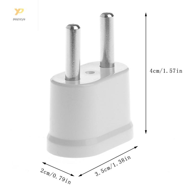 Bộ chuyển đổi phích cắm PPY US sang EU Euro Châu Âu 2 ổ cắm tròn - Trắng