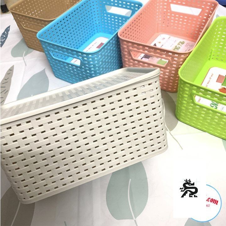 Giỏ nhựa có nắp Hàn Quốc 3 size Việt Nhật, giỏ đựng đồ đa năng tiết kiệm không gian (3386-3387-3388) - Buôn rẻ 01256