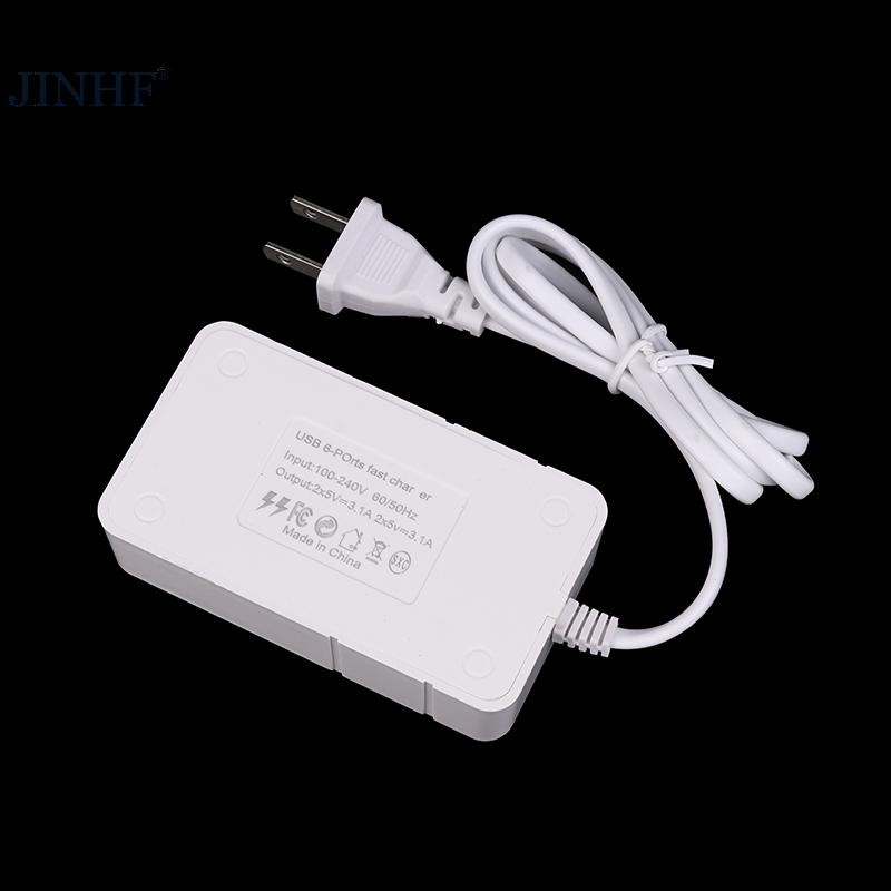 Jinhf 1 US Cắm 6 Cổng Sạc USB Đa Cổng 35W PD Type-C Điện Thoại Di Động Sạc Nhanh Tường Bộ Sạc TypeC USB Hub Adapter HOT