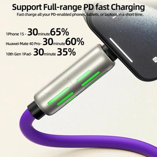 Cáp sạc USB PD 4 trong 1 240W Type C của Goojodoq sạc siêu nhanh hợp kim kẽm dày Chip E-Mark