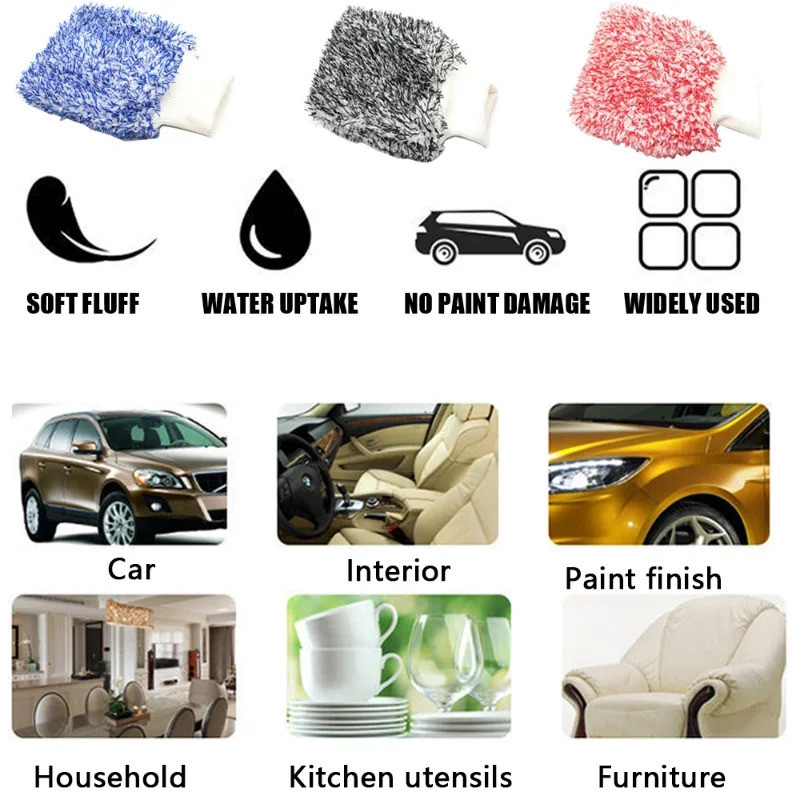1/2PC Cao Cấp Bàn Chải Bánh Xe Microfiber Tay Cầm Mềm Chống Trơn Trượt Nói Dụng Cụ Làm Sạch