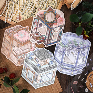 ENWEI 3 Cái [Nổi Cuộc Sống Yên Tĩnh Dòng Niềm Vui] Nhãn Dán Phong Cảnh 3D Chất Liệu Chống Thấm Nước Kích Thước Lớn Phong Cách Hoạt Hình Sổ Lưu Niệm Tạp Chí Người Lập Kế Hoạch Trang Trí Văn Phòng Phẩm Nhãn Dán