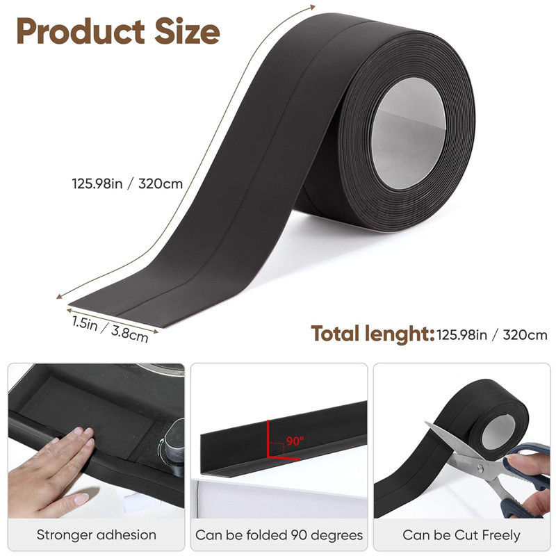 Bồn Rửa Nhà Bếp Chống Nấm Mốc Băng Chống Thấm Nước Vệ Sinh Miếng Dán Nhà Vệ Sinh Góc Khoảng Cách Niêm Phong Dải Tự Dính Đường May Biển Đẹp