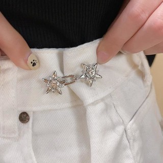 [GuuDuu] Khóa thắt lưng hình ngôi sao pha lê - Không may, có thể tháo rời, có thể điều chỉnh - Thắt lưng - Nút chụp quần kim loại - dành cho quần jean dáng rộng, váy