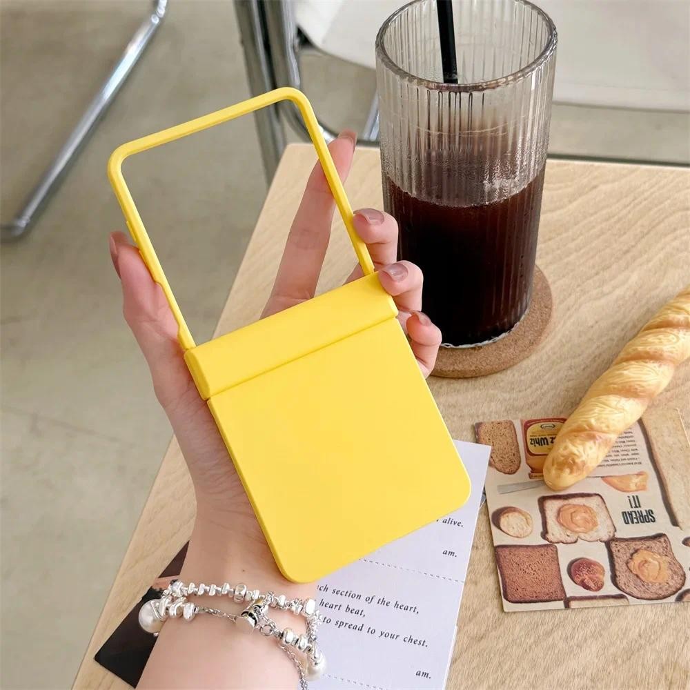 Vỏ bảo vệ bản lề Macaron màu trơn cho Samsung Galaxy Z Flip 7 6 5 4 3 Flip7 Flip6 Flip5 Vỏ cứng