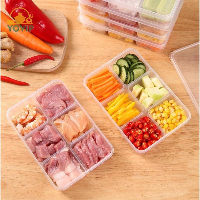 YOVIP Trong Suốt 6 Lưới Tủ Lạnh Hộp Bảo Quản Thịt Dung Tích Lớn Ngăn Đựng Thực Phẩm Dụng Cụ Nhà Bếp VN