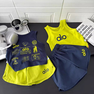 Mùa Hè Bé Trai Bé Gái Bộ Đồ Thể Thao Trẻ Em Hoạt Hình Áo Vest Không Tay Quần Short Quần Cho Bé Mỏng Hai Mảnh Phù Hợp Với