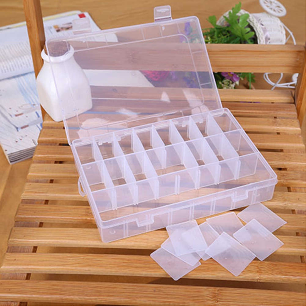 [COD] Hộp Nhựa Chia Ngăn Đựng Trang Sức, Phụ Kiện – 10/15/24 Ngăn Trong Suốt, Tiện Lợi, Gọn Gàng