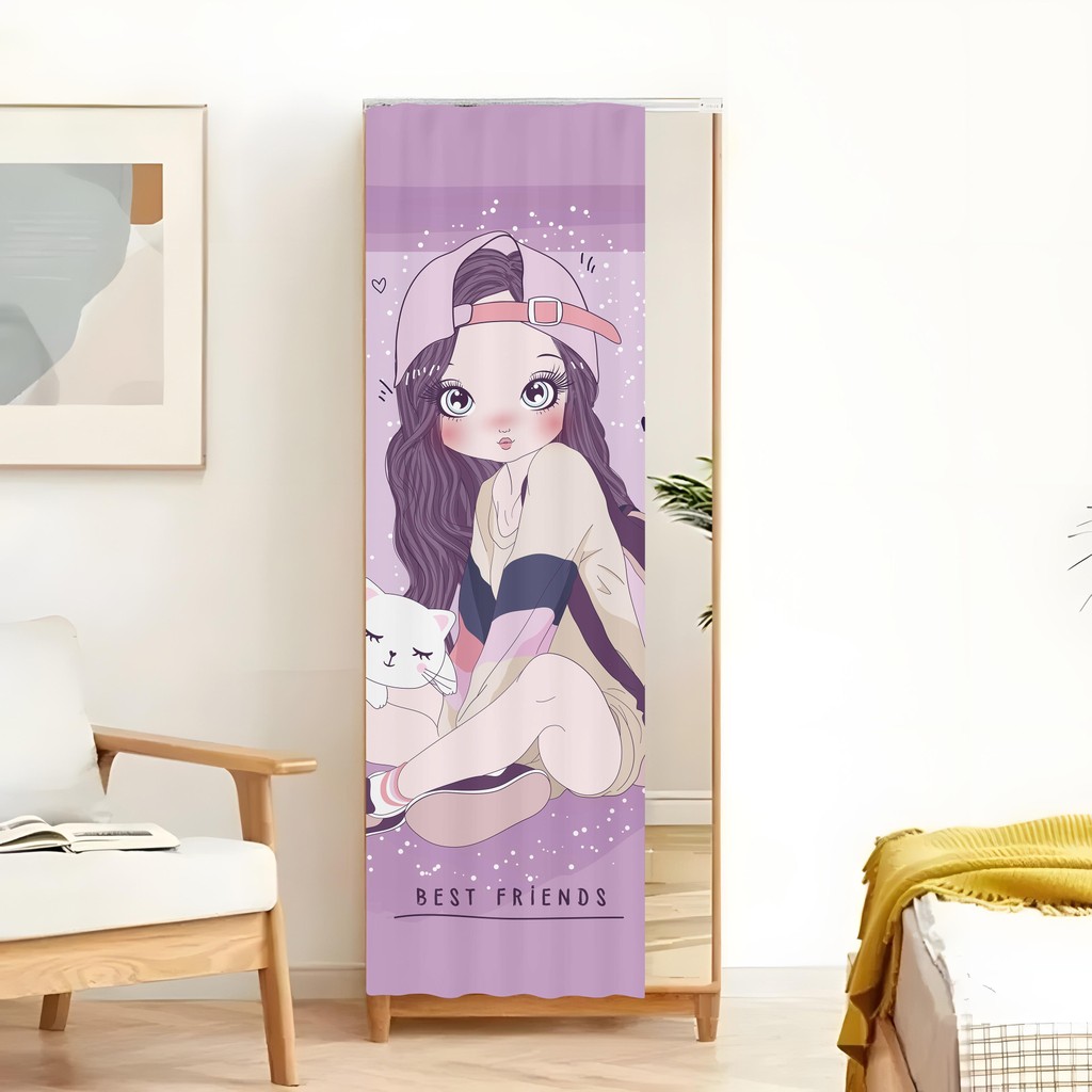 Rèm gương Dreamy Girl có đường ray - Vỏ chống bụi toàn chiều dài