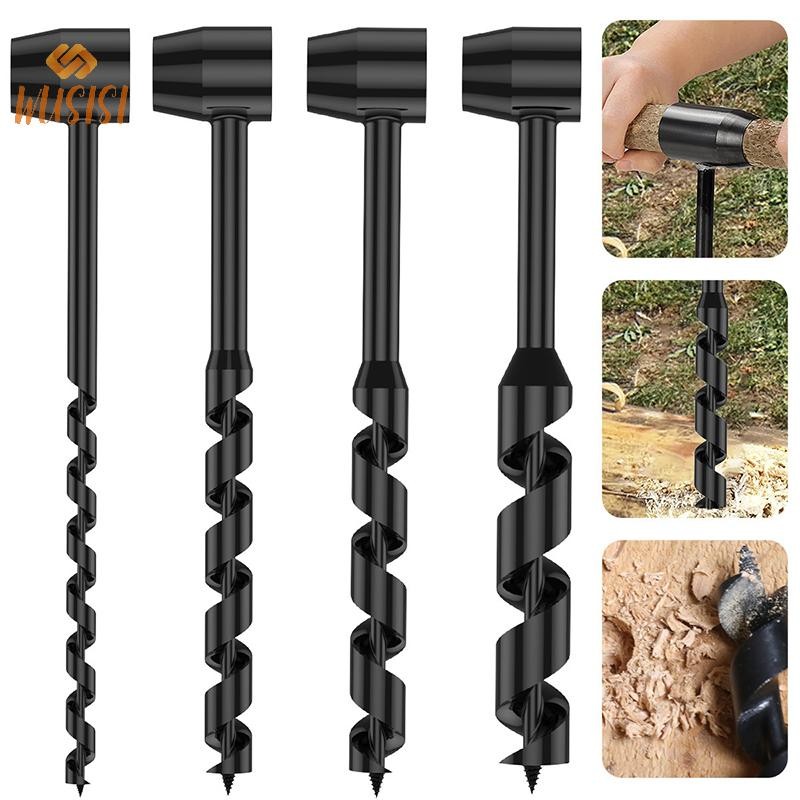 [WUSISI] Hướng dẫn sử dụng đục lỗ gỗ cầm tay Máy khoan Auger Bush-Craft Thép Carbon Di động Mũi sống sót Mũi khoan mở rộng ngoài trời MỚI
