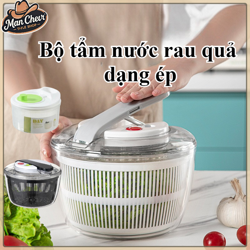 【MANCHER】Rổ Quay Rau Cỡ Lớn Gia Dụng-Máy Sấy Khô Rau Củ Quả, Làm Salad ...