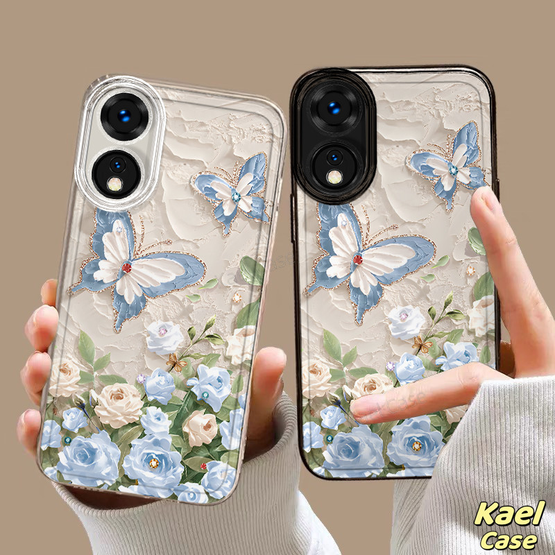 Ốp Lưng Điện Thoại Tương Thích Cho OPPO A60 A18 A38 4G A3X A78 A58 A17 A17k A16 A5s A12 A3S A54 A77s A57 A52 A53 A54s A76 A15 Hoạt Hình Hoa Bướm Silicon Trong Suốt Mềm Thời Trang …