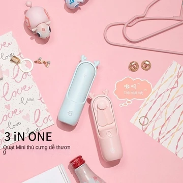 Quạt phun sương dễ thương cho thú cưng, quạt cầm tay nhỏ, thiết bị có thể sạc lại, sạc dự phòng