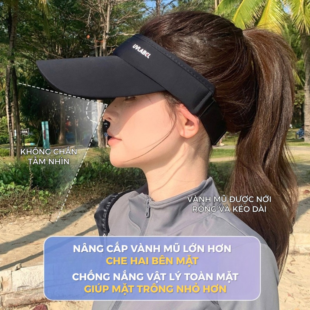 Mũ Thể Thao Nửa Đầu Có Vành Rộng - Chống Nắng UV Hiệu Quả, Thấm Hút Mồ Hôi, Lý Tưởng Cho Pickleball & Chạy Bộ