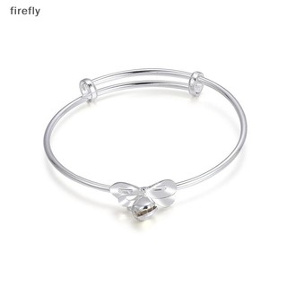 [Firefly] Vòng tay nơ nữ bạc thời trang có thể điều chỉnh cho vòng tay nữ Trang sức tiệc cưới Người yêu Quà tặng ngày lễ [VN]