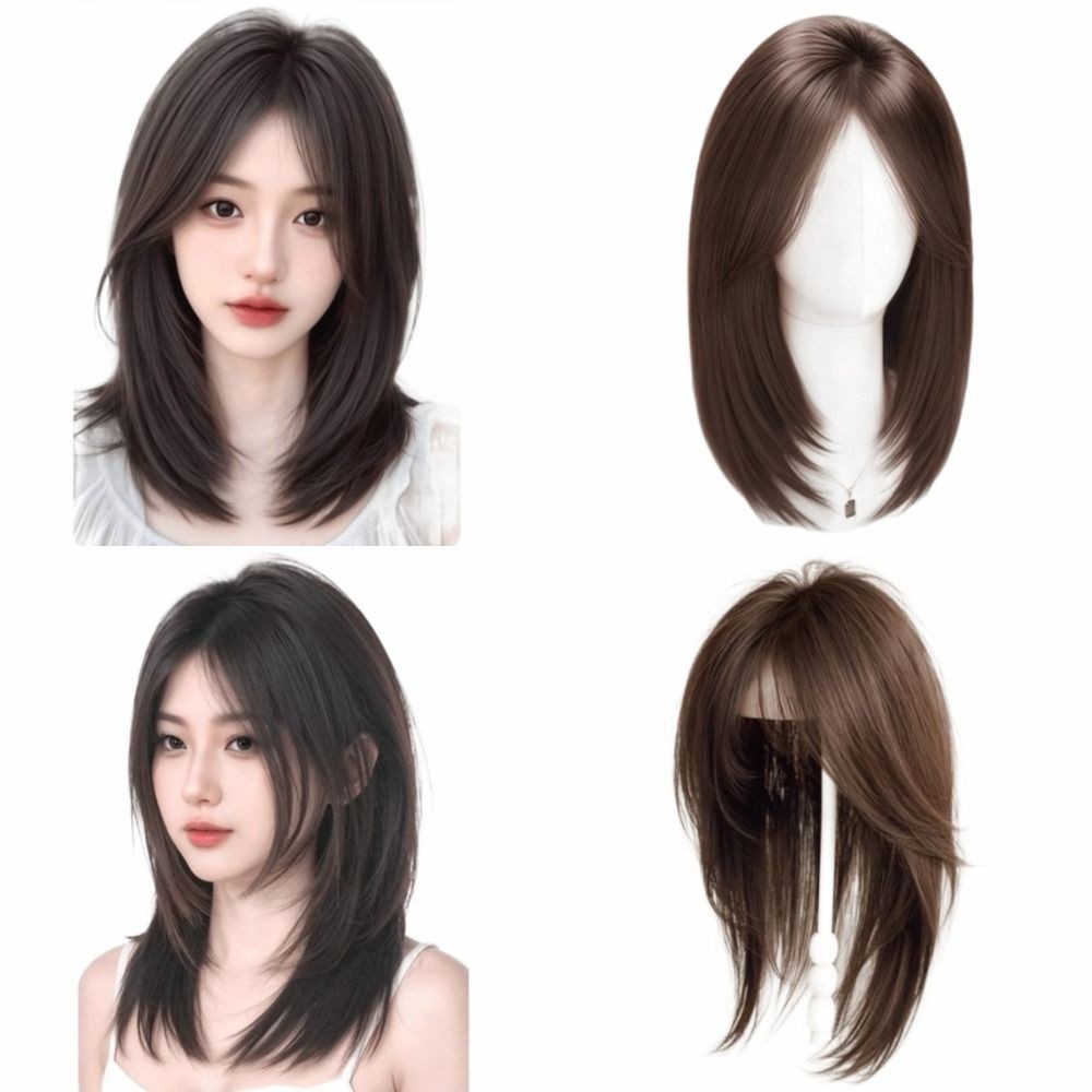 FUHUIOT Tóc Lớp Thẳng Dài - Tổng Hợp Trong Đầu, Thay Thế Khối Lông Tơ Tự Nhiên