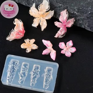 Moonlights Hoa Serie 3D Silicone Phụ Kiện Móng Tay Khắc Khuôn Hoa Đá Lily Tự Làm Mẫu Móng Tay Nghệ Thuật Khắc Khuôn Quyến Rũ EN