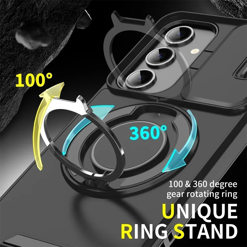 Vỏ Giáp Giá Đỡ Từ Tính Ốp Lưng Điện Thoại Samsung A16 A06 A55 A35 A25 A15 A54 A14 A23 A13 5G Trượt Bảo Vệ Camera Vỏ Chống Sốc