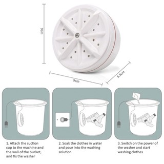 Máy giặt siêu âm mini turbo tự động không cần vắt thiết kế di động tiện lợi lý tưởng cho du lịch và nhà nhỏ