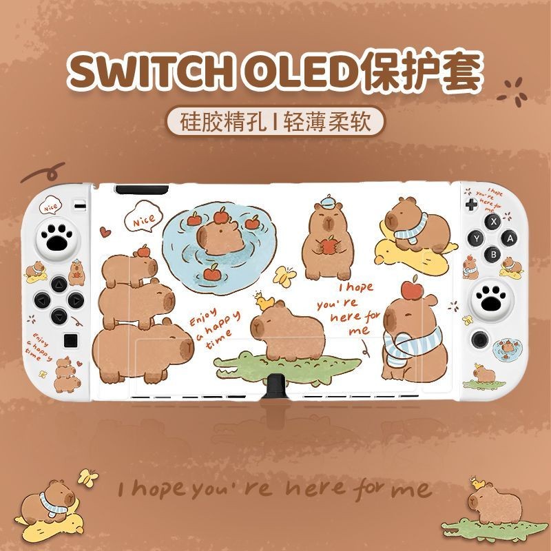 Ốp Bảo Vệ Mềm Capybara Dễ Thương Cho Nintendo Switch 2 Ốp Lưng Có Thể Tháo Rời Cho Switch 2 Joycon Switch Oled Case
