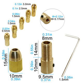 【COD】Mũi Khoan Mini 2.35mm / 3.17mm Kèm Đầu Kẹp Hợp Kim Dành Cho Motor 775 Trục 5mm