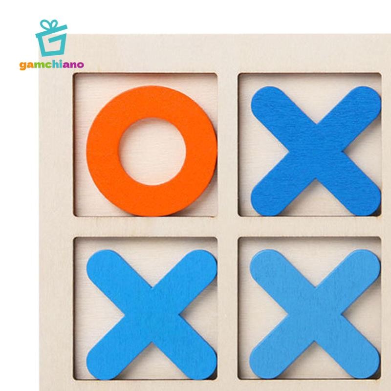 Gamchiano Tic TAC Toe Board Game Family Board Game Tabletop Blocks Noughts và Crosses cho