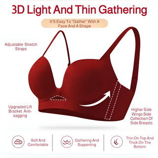 『 Brelira 』 Áo ngực tập hợp liền mạch Áo ngực ngực nhỏ Push Up Áo ngực nữ nhẹ không dây Đồ lót nữ mỏng Đồ lót chống chảy xệ