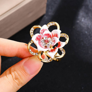 Mùa Thu Đông Phong Cách Mới Nâng Cấp Khăn Lụa Khóa Tất Cả Trận Đấu Đa Năng Retro Camellia Trâm Áo Thắt Lưng Khóa Cố Định Để Hơn KF3A
