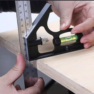 Thước Ke Góc Vuông 30cm Đa Năng – Đo Góc Vuông & 45°, Có Cân Thủy, Dành Cho Thợ Mộc Cơ Khí